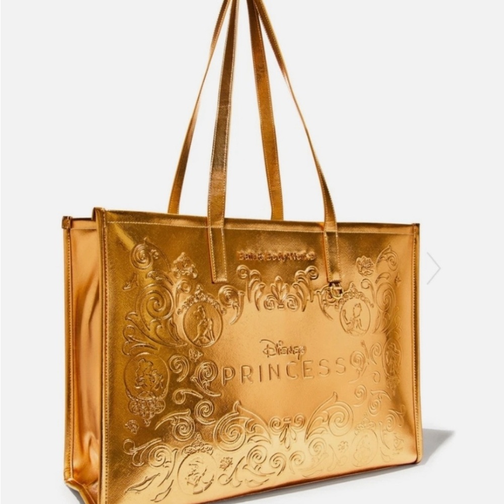 Disney Gold Metallic Tote Bag with Ornate Detailing